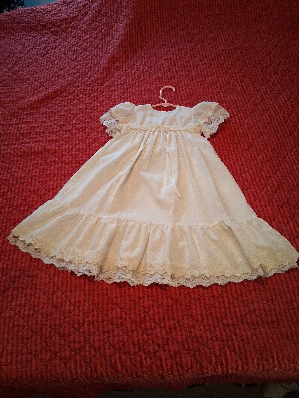 Vintage 1983 Alexis Baby Christening Gown 6 Months White Lace Made in USA